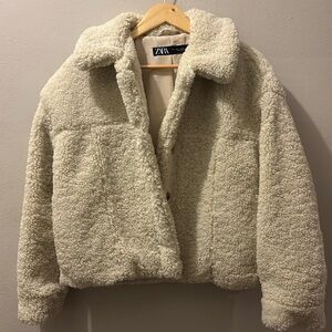 Zara puffy Sherpa jacket size L